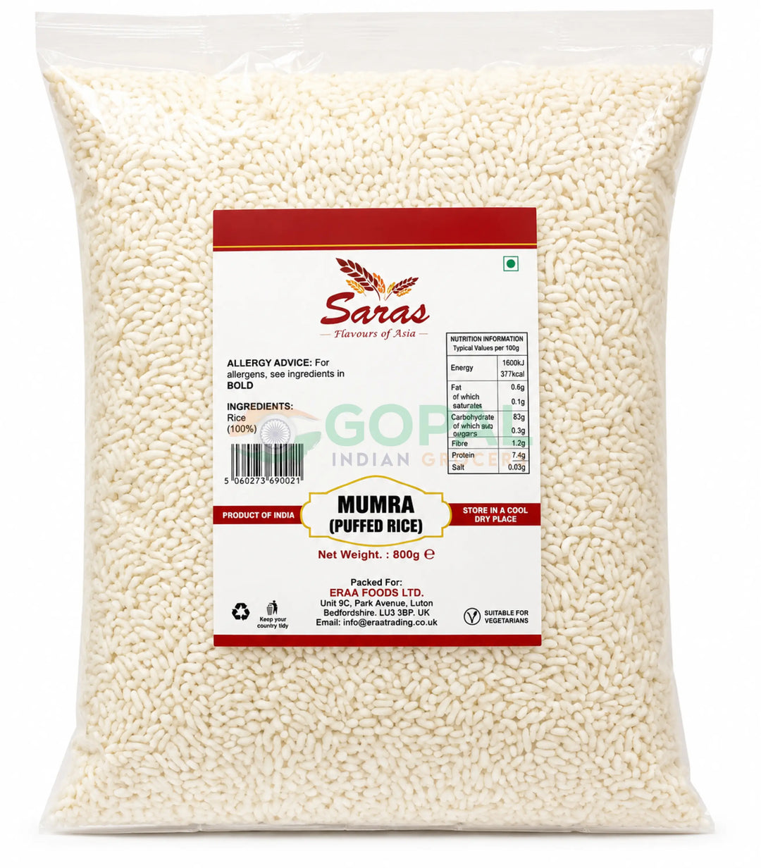 Saras Mumra 800g - Puffed Rice (Mamra)