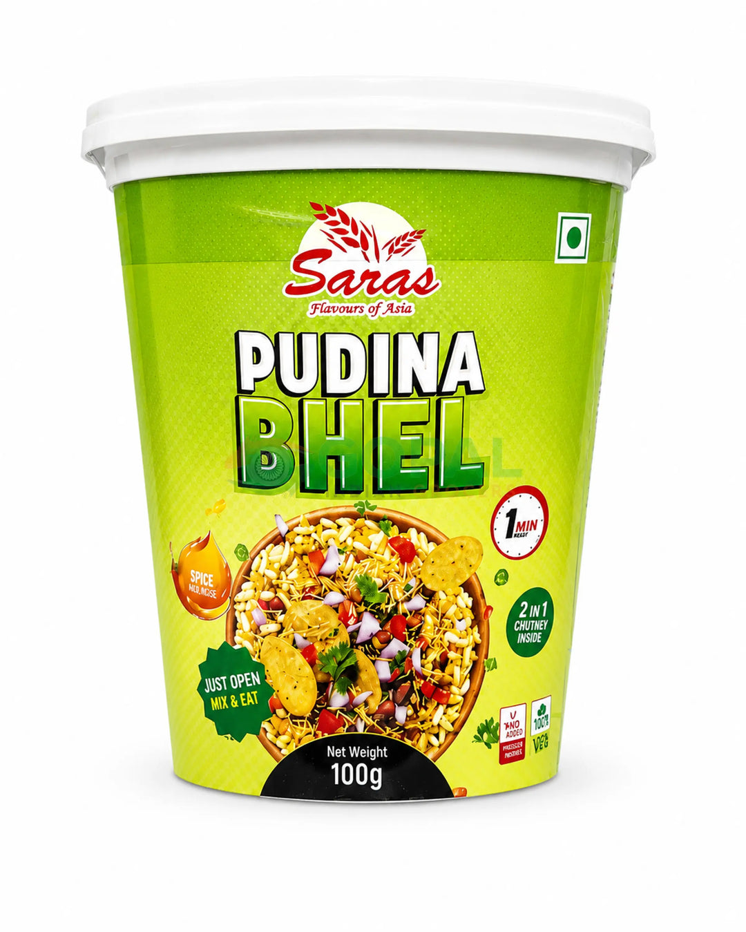 Saras Pudina Bhel Cup 100g - Chat Corner