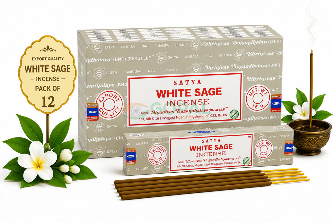 Satya White Sage Incense Sticks (Pack of 12 Boxes – 15g Each) - Incense / Dhoop