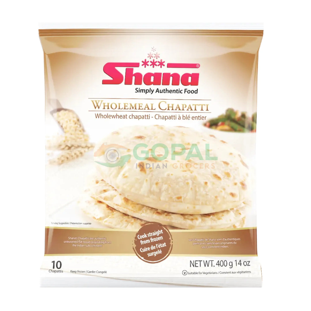 Shana Wholemeal Plain Chapattis 320g (8 Pcs) - Parathas Chapatties & Naan