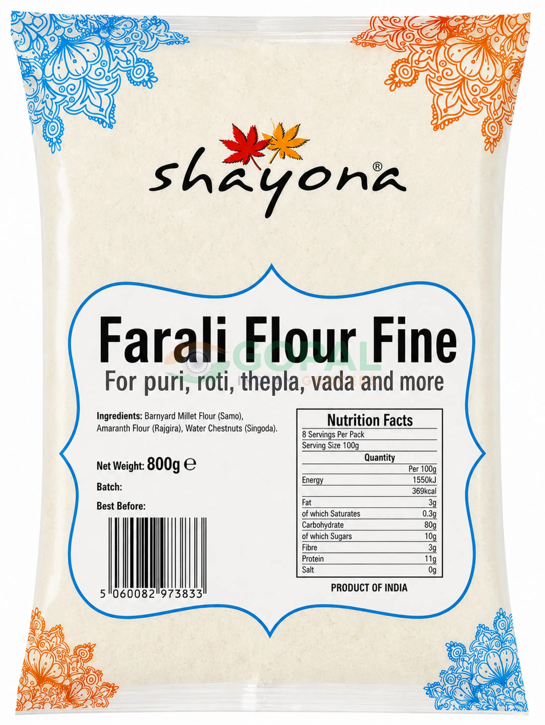 Shayona Farari Flour - Fine 800g - Farali Flour