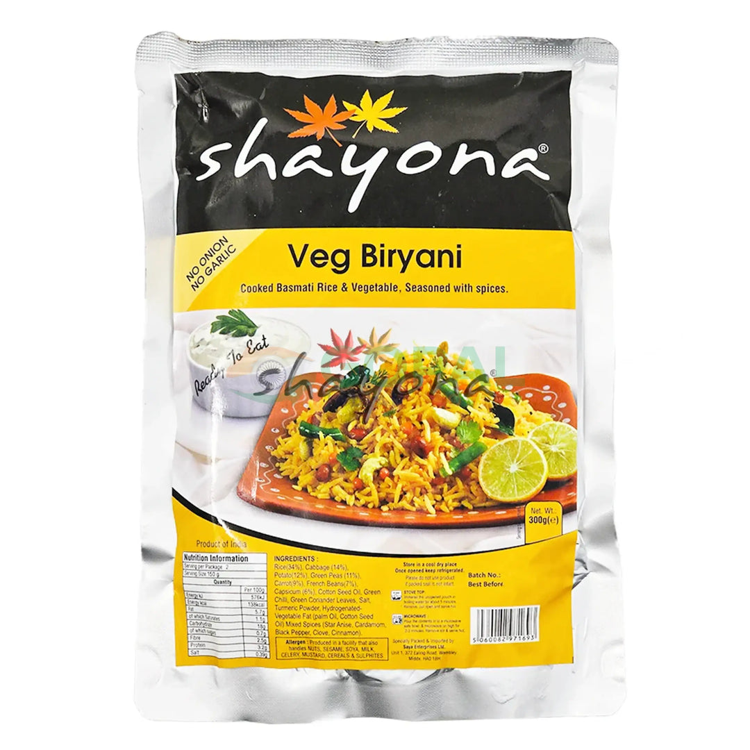 Shayona Veg Biryani 300g - Ready Meals