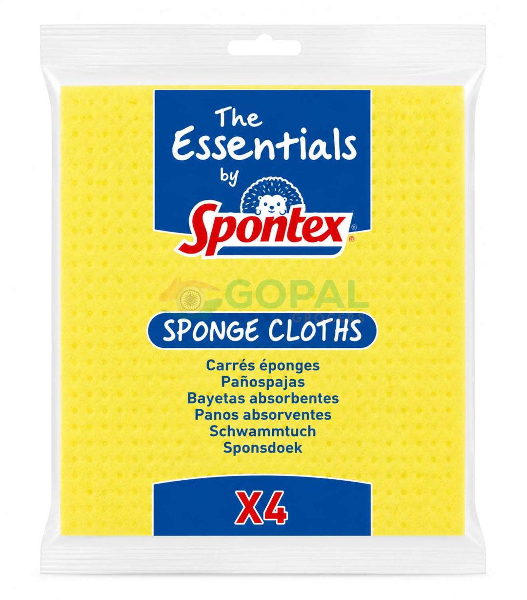 Spontex Essentials Sponge Cloths 4Pcs - Cleaning Products