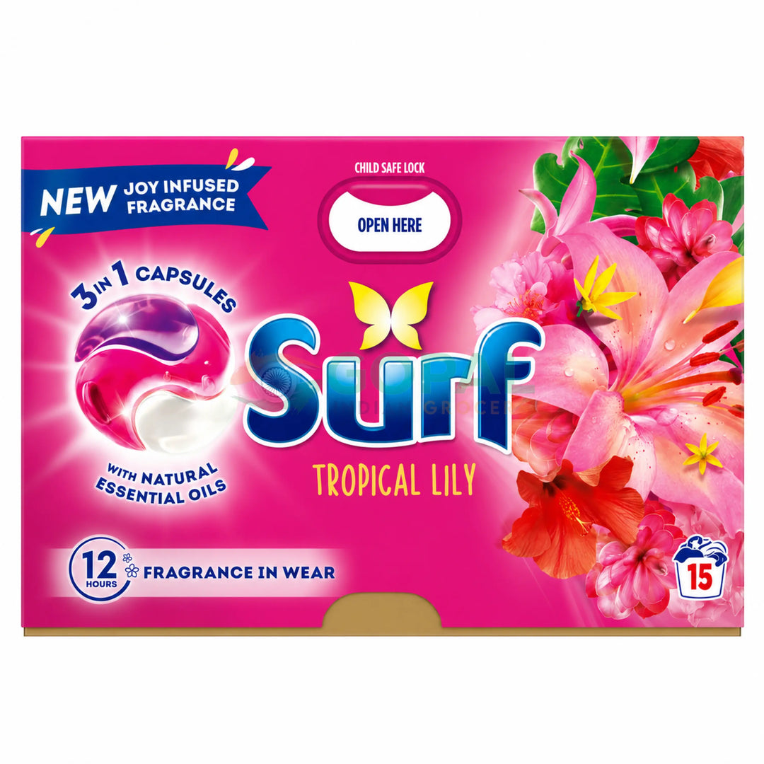Surf Tropical Lily 3in1 Laundry Capsules 15 Washes - Cleaning Products