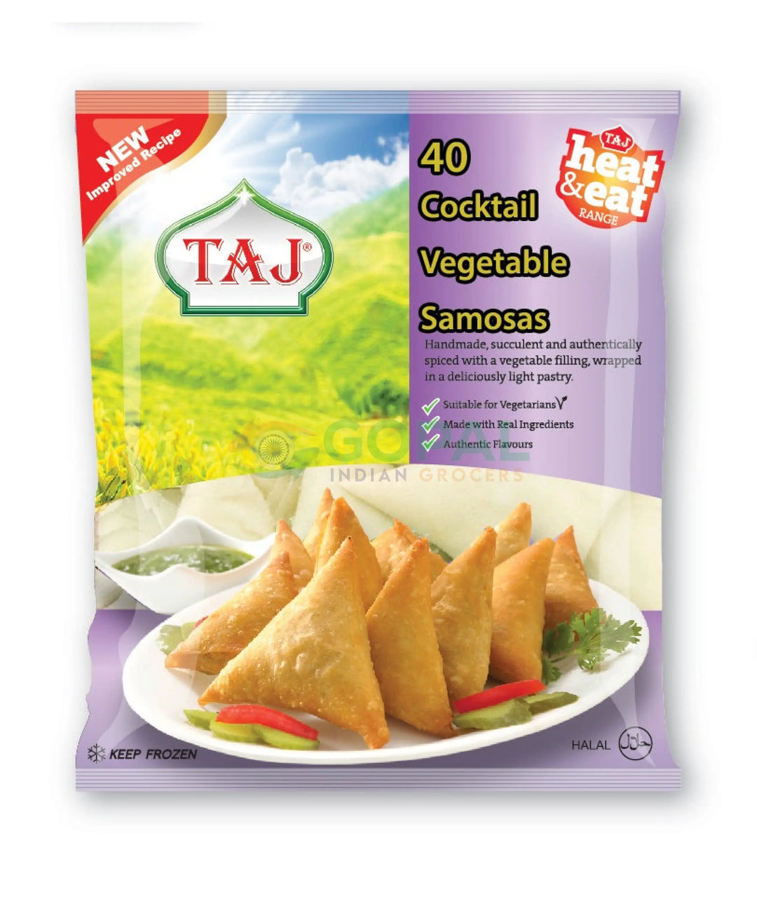 Taj Cocktail Veg Samosas 40pcs - Samosas & Spring Rolls