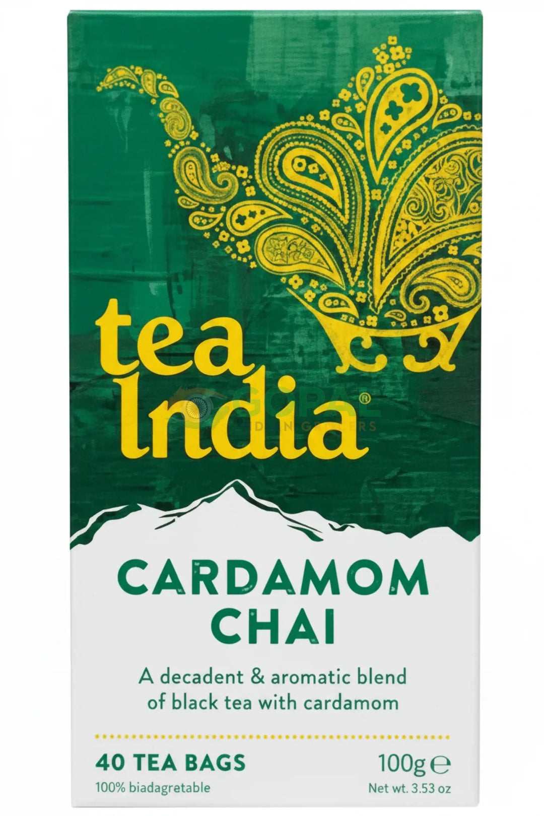 Tea India Cardamom Chai 100g (40 Bags) - Tea