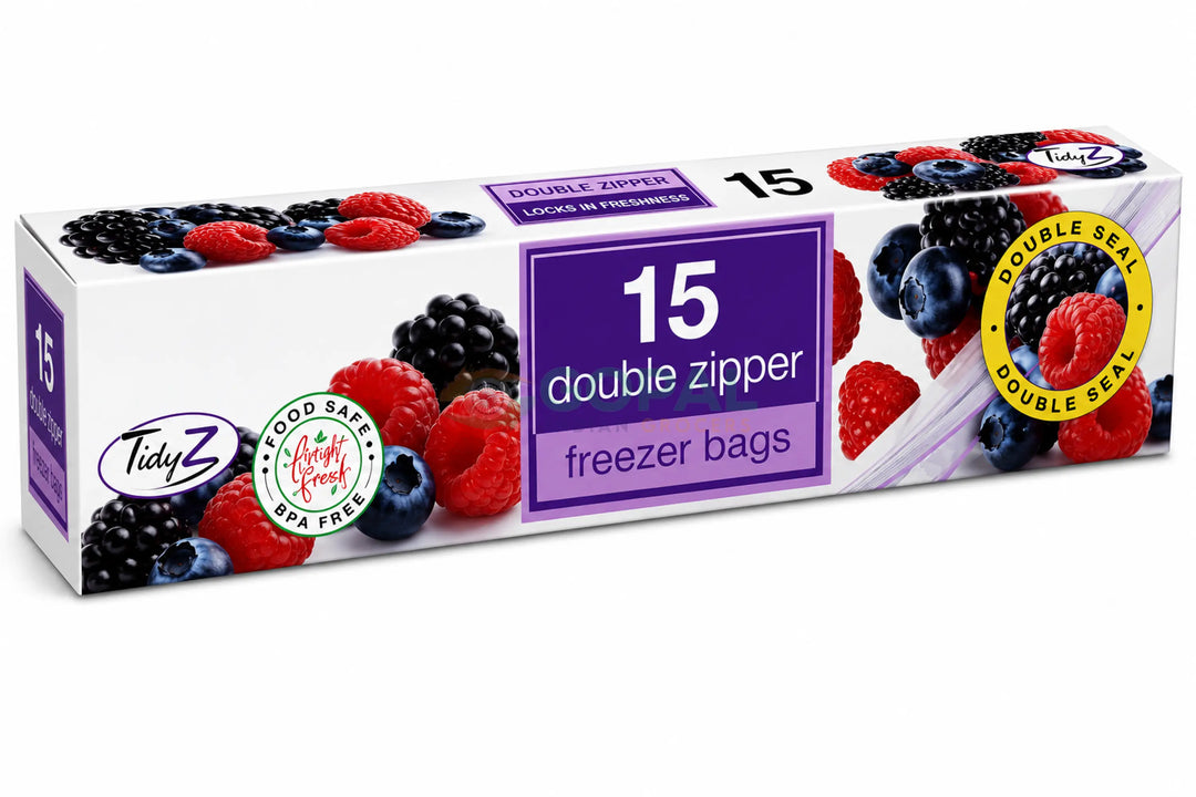 TidyZ 15pc Double Zipper Freezer Bags - Other Essentials
