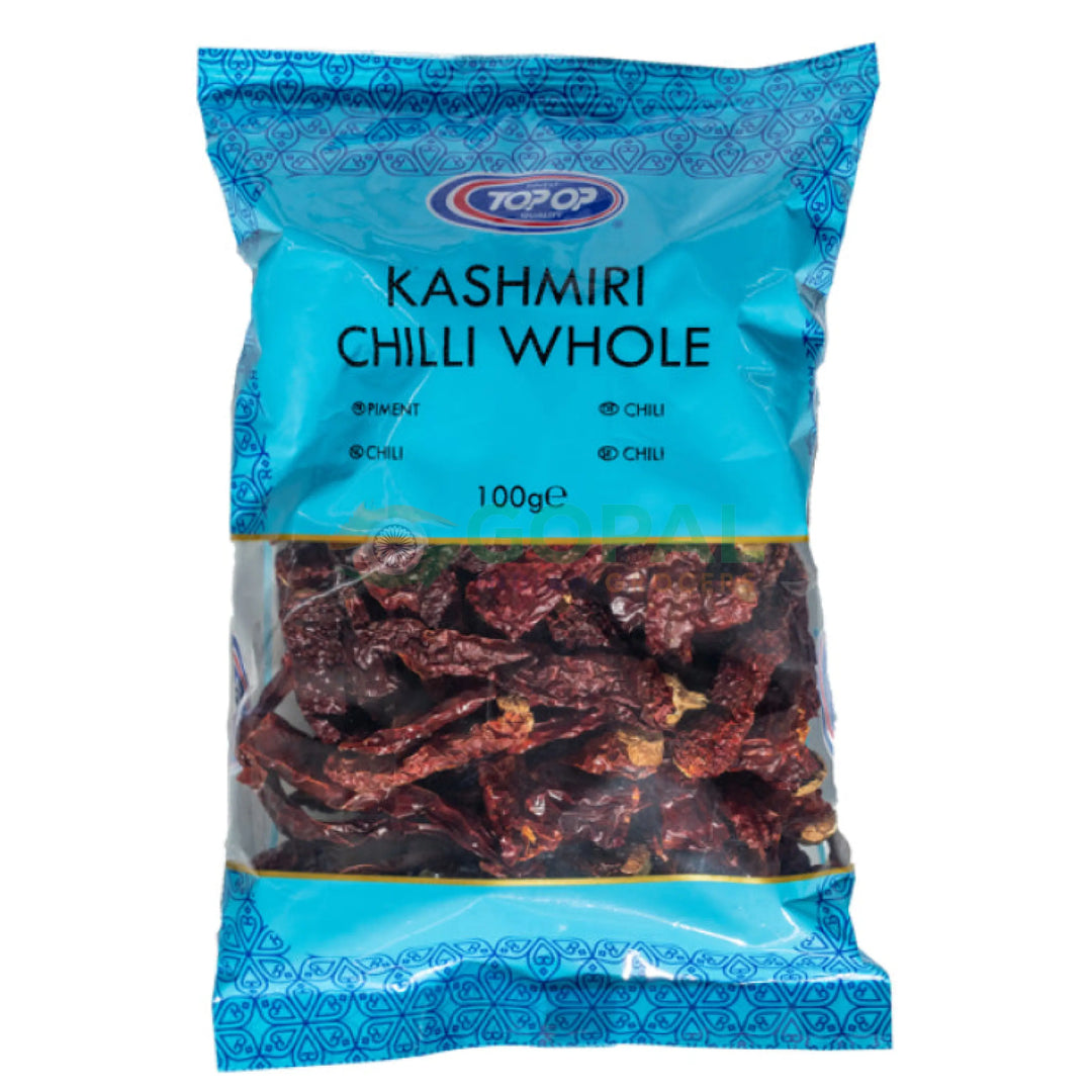 Top Op Kashmiri Whole Chilli 100g - Whole Spices
