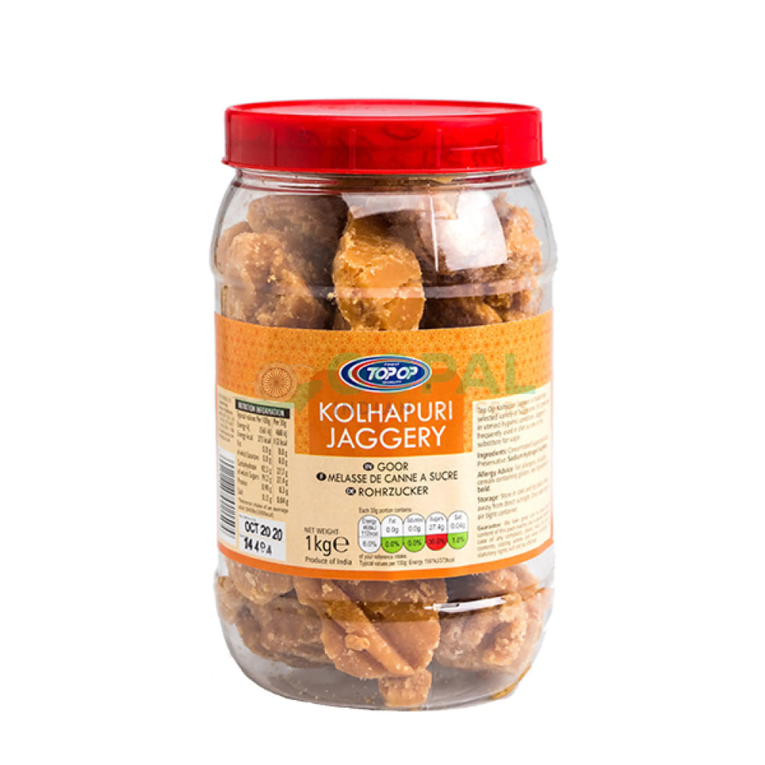 Top Op Kolhapuri Jaggery Jar 1Kg - Jaggery