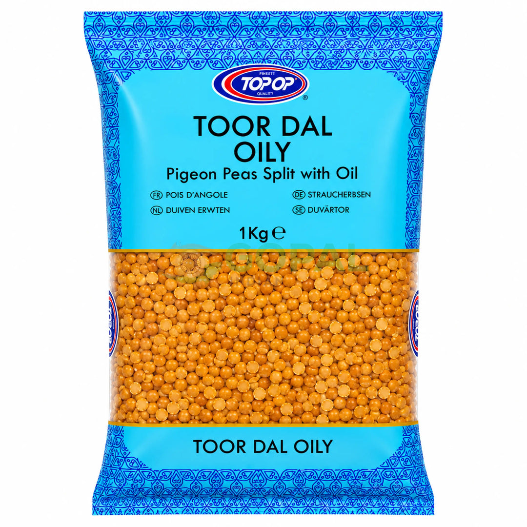 Top Op Toor Dal Oily 1Kg - Lentils (Split Dal)