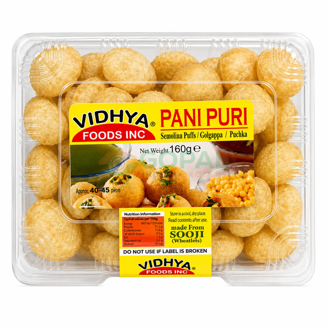 Vidhya Pani Puri 160g (40-45 pcs) - Chat Corner
