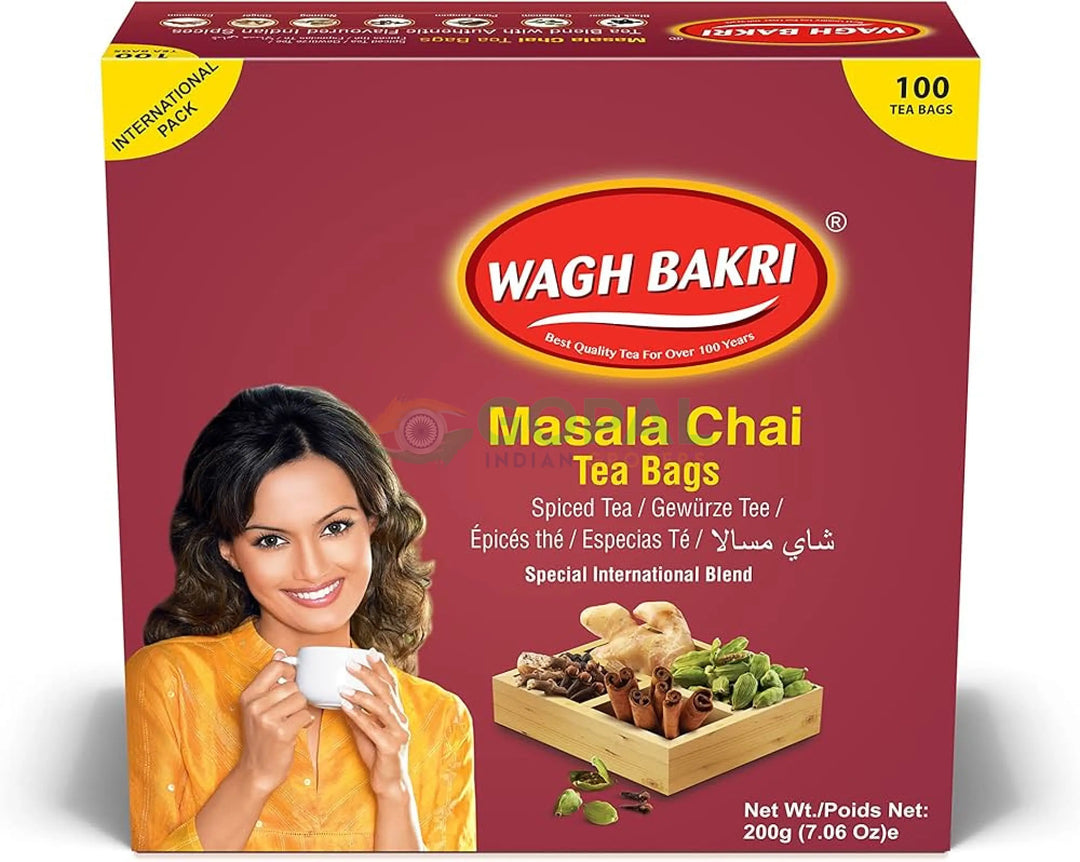 Wagh Bakri Spiced Masala Tea Bags 200g (100 Bags) - Tea