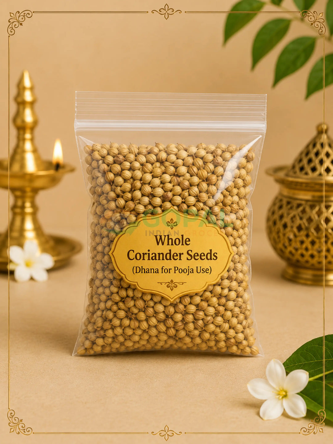 Whole Coriander Seeds (Dhana for Pooja Use) - Pooja Essentials