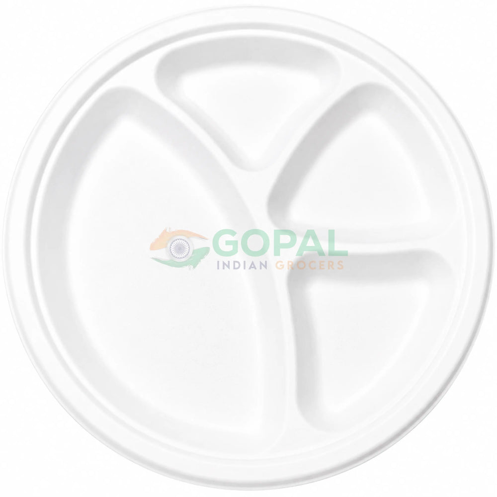 Wrap n Pac 12’’ 4 Compartment Biodegradable Plate 25 PCS - Disposables