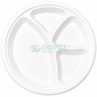 Wrap n Pac 12’’ 4 Compartment Biodegradable Plate 50 PCS - Disposables