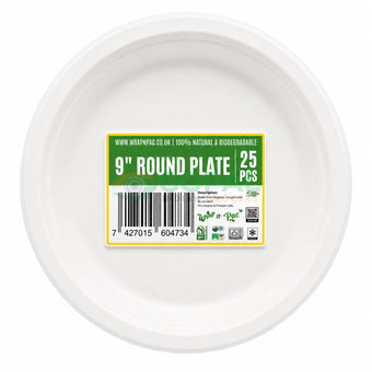 Wrap n Pac 9’’ Round Biodegradable Plate 25 PCS - Disposables