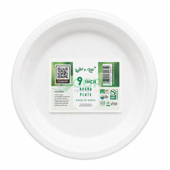 Wrap n Pac 9’’ Round Biodegradable Plate 50 PCS - Disposables