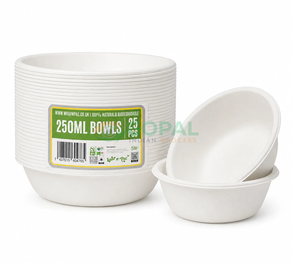 Wrap n Pac Biodegradable Bowls 25 Pcs (250ml) - Disposables