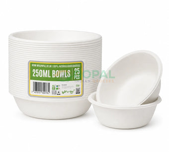 Wrap n Pac Biodegradable Bowls 25 Pcs (250ml) - Disposables
