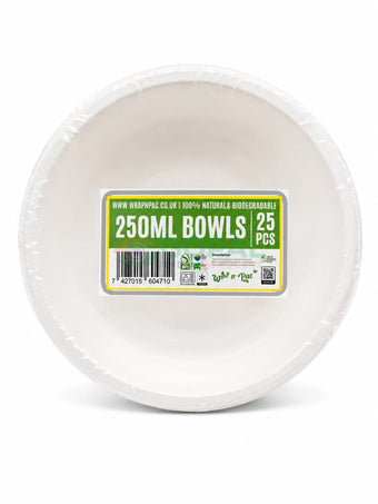 Wrap n Pac Biodegradable Bowls 25 Pcs (250ml) - Disposables