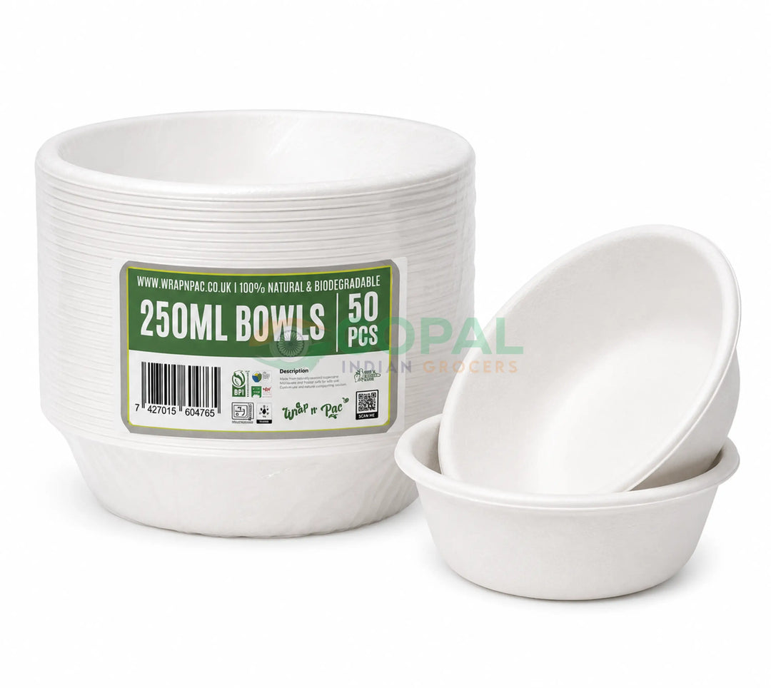 Wrap n Pac Biodegradable Bowls 50Pcs (250ml) - Disposables